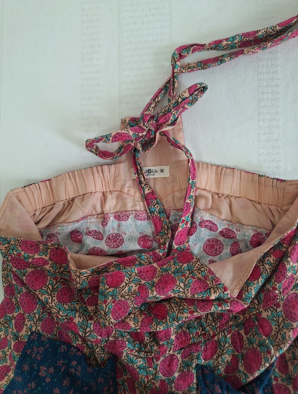 NWOT NATURAL LIFE Floral Wide Leg Jumpsuit in Pink and Navy - Picture 9 of 11